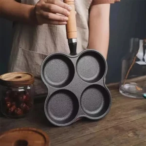 4-Hole Frying Pan Non-Stick Cookware for Pancakes, Eggs & more