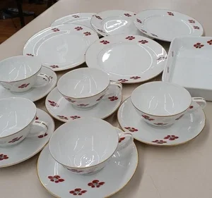 Noritake Rc Japan Square Plate 1 Round 5 Cup Saucer Western Tableware Set