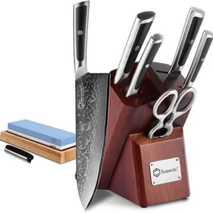 Japanese Kitchen Knife Set VG-10 Damascus Steel Chef Slicer Meat Cooking Cutlery