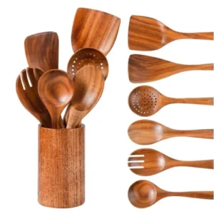Natural Handmade Wooden Spoon Set For Cooking, Serving & Kitchen Utensils Wooden