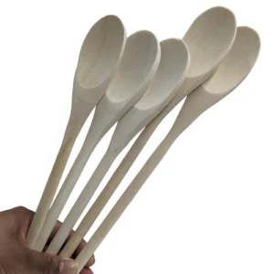 5pc Wooden Spoon Set Baking Mixing Kitchen Utensils Set Non Scratch Long Cooking